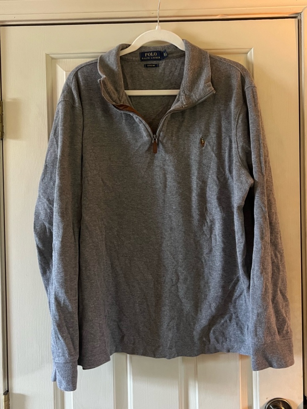 Polo by Ralph Lauren Gray Quarter-Zip Rib Sweater